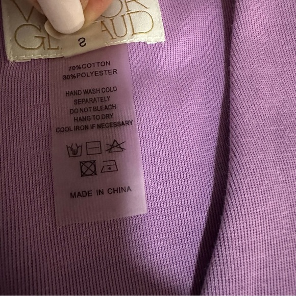 Victor Glemaud Plunge Neckline Jumpsuit SZ Small Lilac Wide Leg $250 Retail READ - Picture 7 of 12